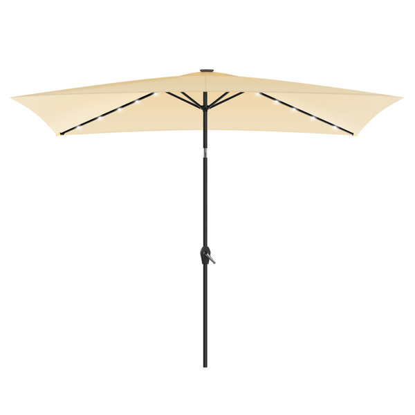 Bayou Breeze Larimore 120'' x 78'' Rectangular Lighted Market Umbrella